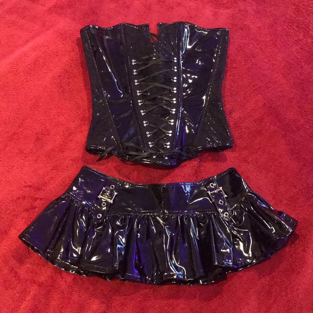Lace Corset and Mini Skirt Set